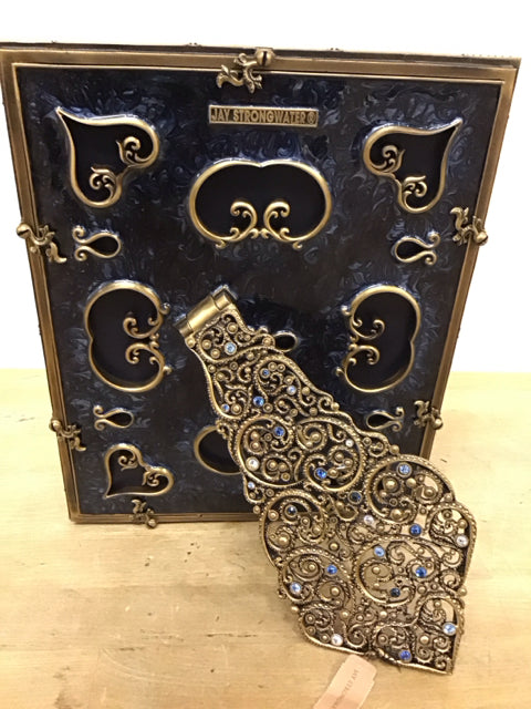 8"x10" Jay Strong Blue Enamel & Crystal Ornate Photo Frame