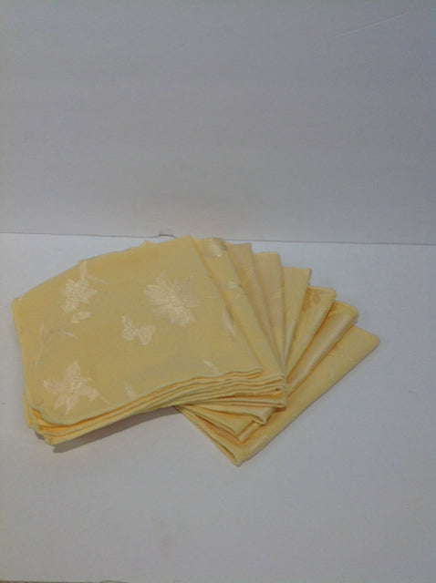 Set/8 Yellow Linen Napkins