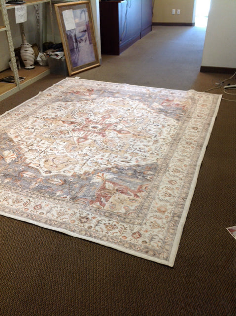 8'x10' White w/Multicolored Designs Gant Area Rug