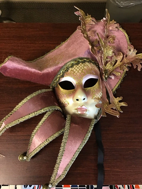 22" Pink Ornate Mask