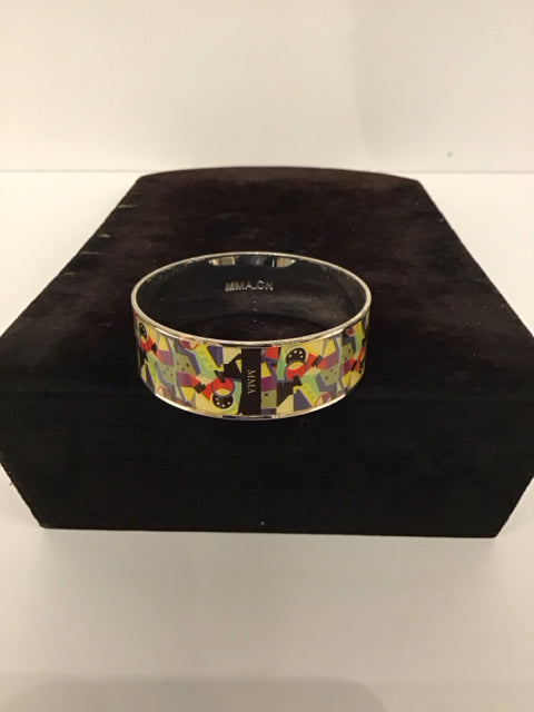 Museum Modern Art Multicolor Gold Cuff Bracelet