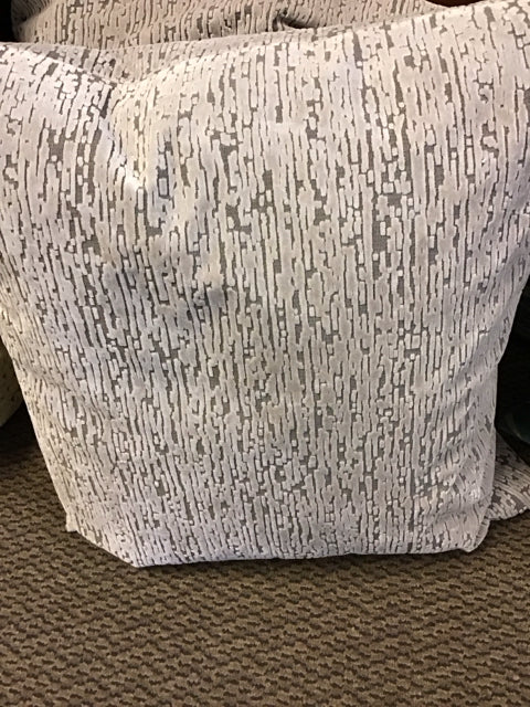 24" Gray Velvet Textured Pillow