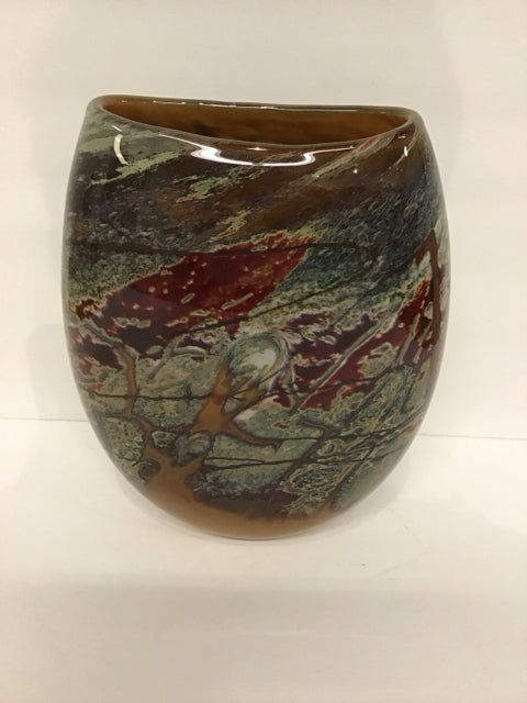 10" Davis Glass Art Glass Vase