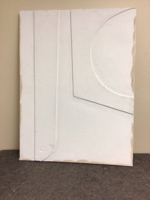 24 1/8" X 31 7/8" Textured Abstract Print On Canvas