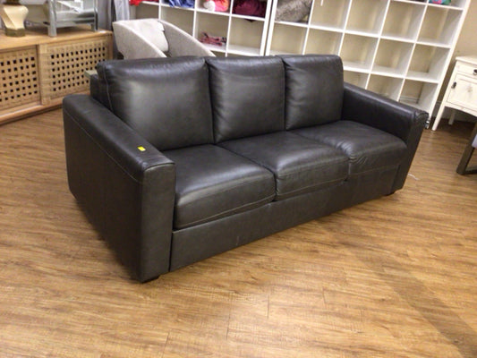 83" City Furniture Lane Dark Gray Lthr/Vinyl Memory Foam Queen Sleeper Sofa