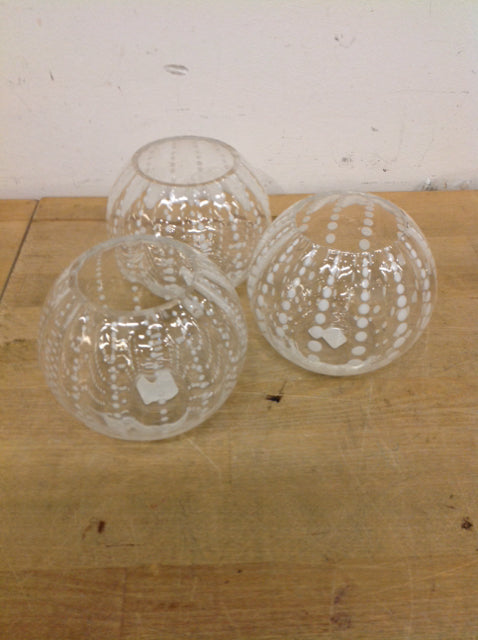 Set Of 3 C & B Glass Bud Vases