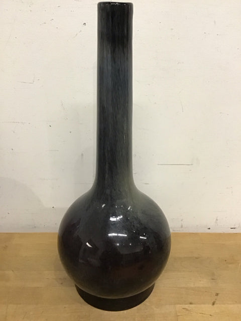19.5" Gray Glass Vase