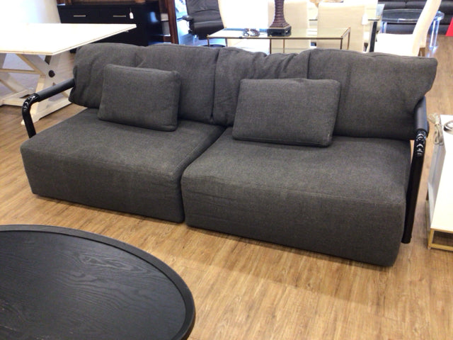 Luminare Soft Props Dark Grey Fabric & Metal Sofa