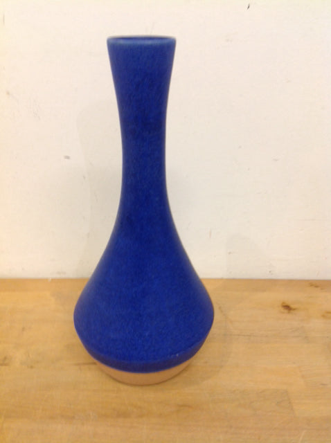 Vase- 16" Blue & Tan Pottery