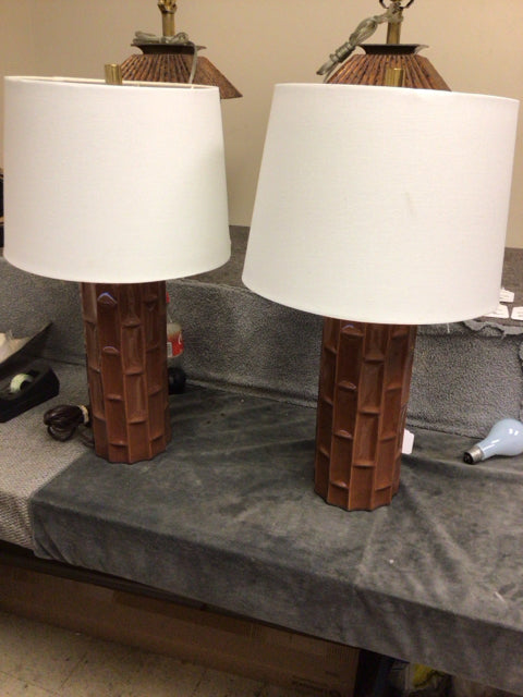 24" Pair Of Jacemour Table Lamps W/Shades