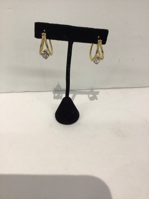 Dior Style Gold Floating Diamond Earrings