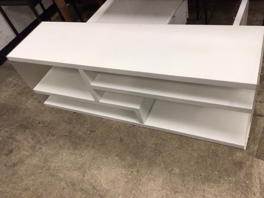 White Lacured Media Console