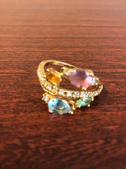 Goldtone Multi Stone Ring