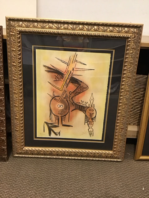 34x41 Framed "Pleni Epine" Wifredo Lam