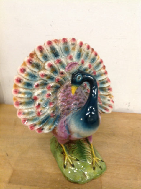 14" Ceramic Peacock