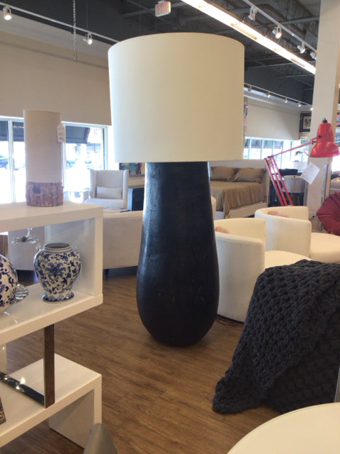 AS-IS Dark Brown Large Floor Lamp W/Shade