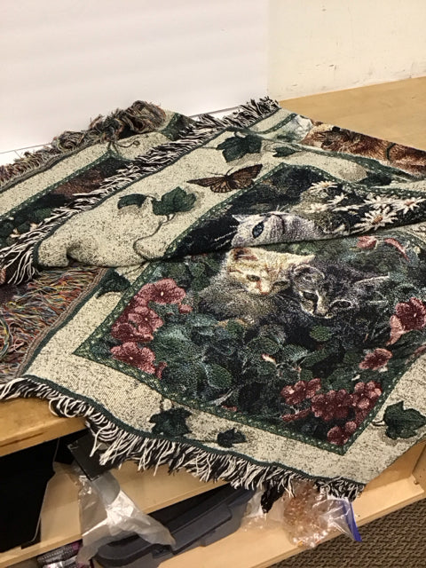 Cat Lover's Throw w/Fringes