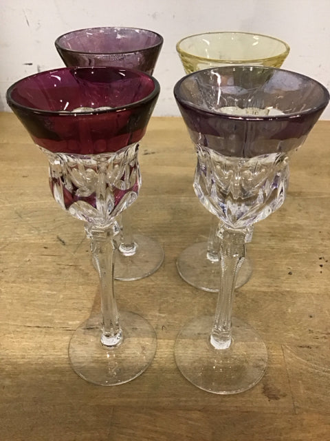 Set Of 4 Multi Color Cordials