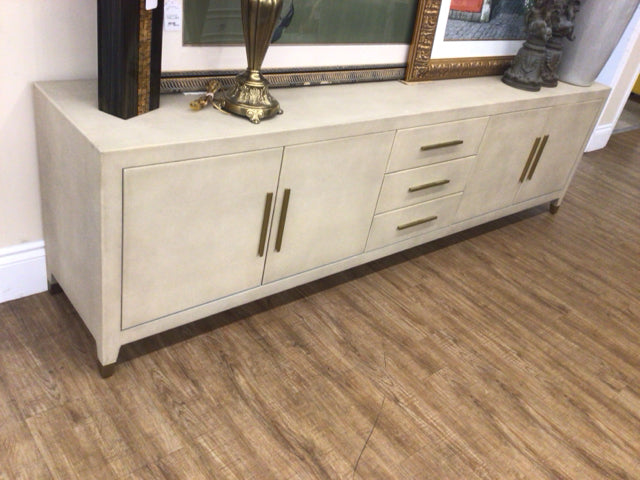 100" X 18" X 28" RH Graydon Shagreen Media Console W/Drawers