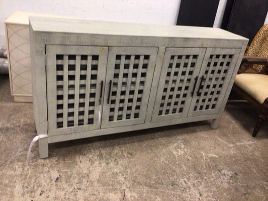 4 Door Grey Lattice Front Buffet 16x70