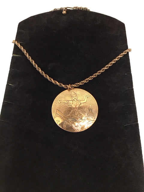Copper Tone Necklace w/Thai Dancer Pendant
