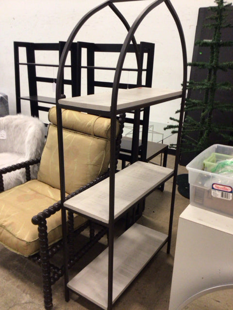3 Tier Arch Top Metal Faux Stone Shelving