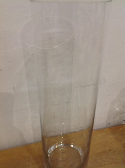 Vase- 16" Clear Glass Cylinder