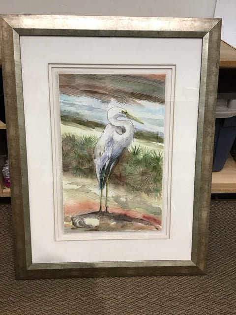 36x47 Framed "Great White Heron" Signed Tanitz