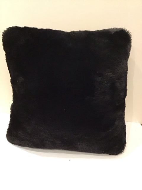 Black Faux Fur Pillow