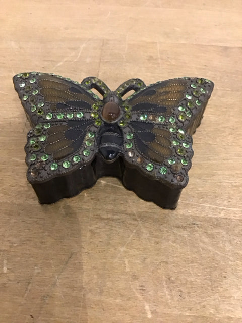 Vintage 4" Embellished Butterfly Trinket Box