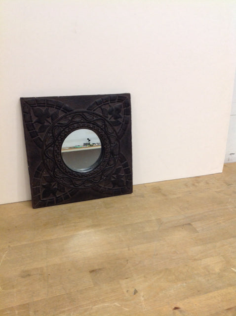 11"Sq Dk Resin Frame w/4.5" Rd Mirror