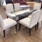 AS-IS Set Of 6 Crate & Barrel Lowe Fabric Dining Chairs(Discolor Spots)