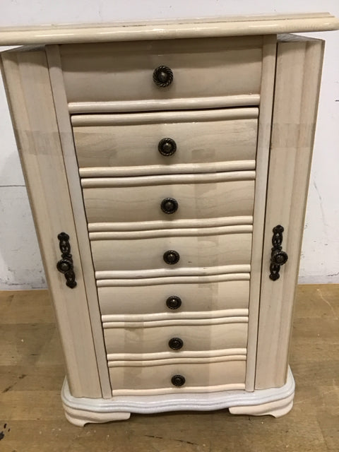 15.5" Whitewashed Wood Jewelry Box
