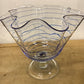 9" Glass Blue Striped Ribbon Vase
