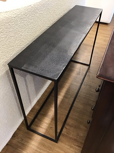 Black Hammered Metal Console