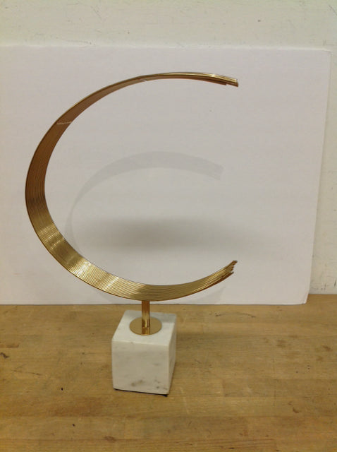 18" Gold Metal Abstract Sculpture w/Base