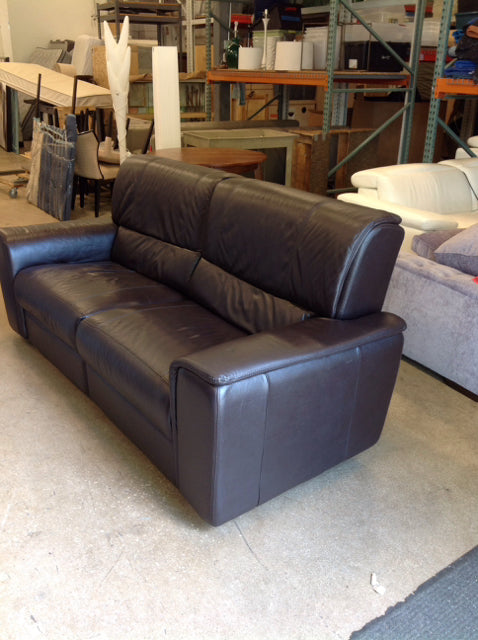 Brown Leather Reclining Sofa