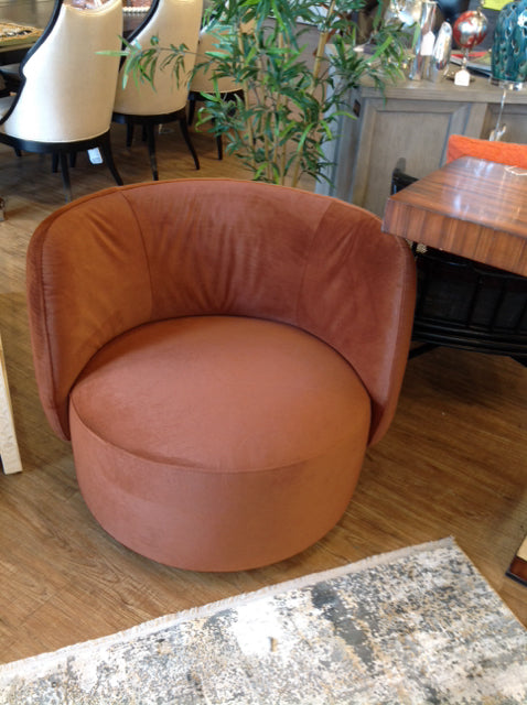 Brown Velvet Club Chair