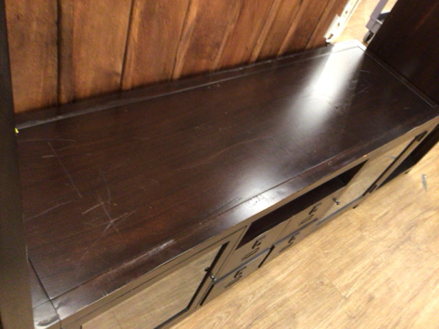 AS-IS PB Hudson Four Drawer/Two Door Media Console(Top Scratched)