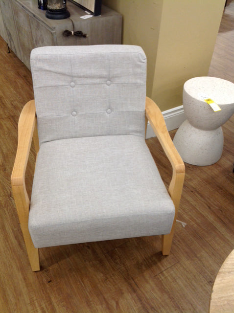 Upholstered Wood Club Chair