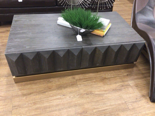 Espresso Gold Wood Coffee Table