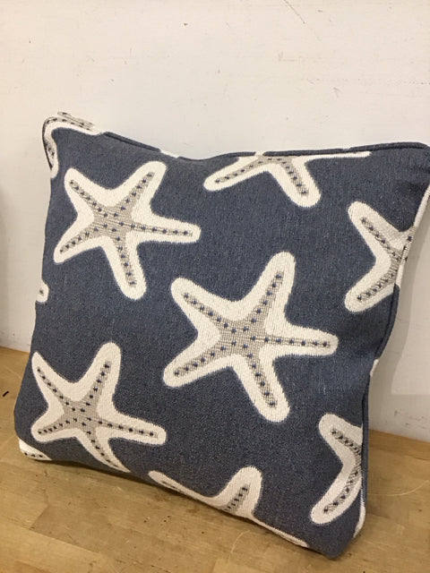 18" Blue Star Fish Pillow
