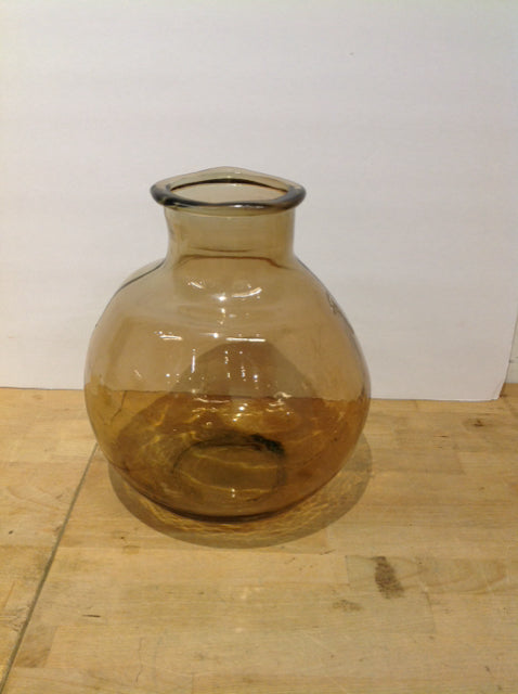 12" Brown Glass Vase