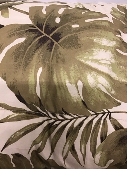 3 PC Set Queen Green Tropical Leaf Comforter/2 Shams