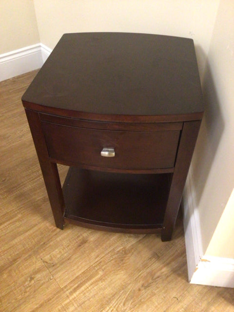 AS-IS American Drew Dark Wood One Darwer End Table