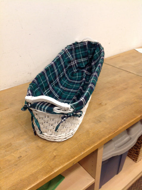 32" White Wood Basket