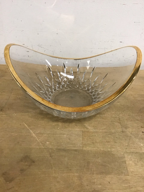 AS IS 9" Waterford Lismore Essence "Elliptical" Crystal Bowl