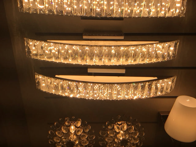 Curved Crystal & Chrome Sconce