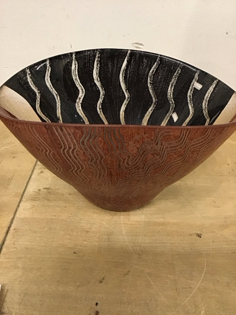 5.5" H 9.5" W Kosta Boda Monic Blackstrom Art Glass Bowl