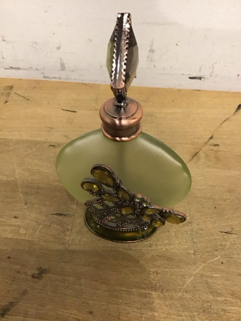 Green Glass Bead Embellished Perfume Bottle